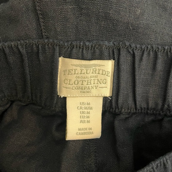 Telluride Clothing Co Black 100% Linen Shorts - Picture 5 of 6